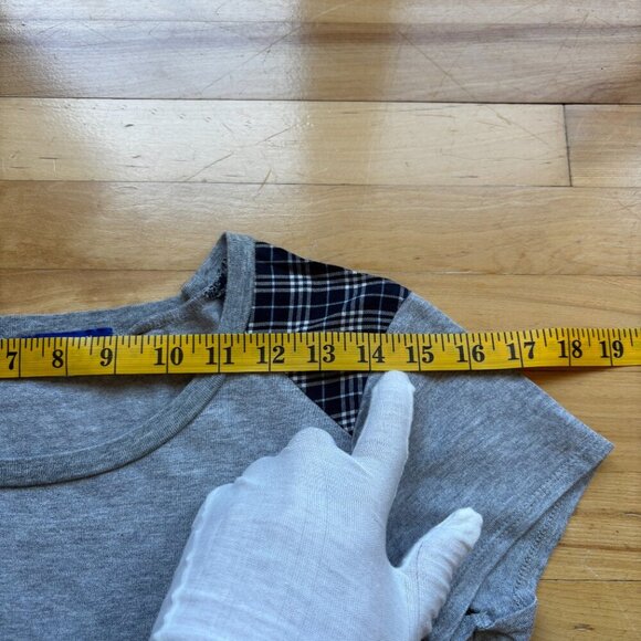 Burberry Blue Label Women’s Gray Plaid Tee Size 38 (US 4/6) - Picture 2 of 11
